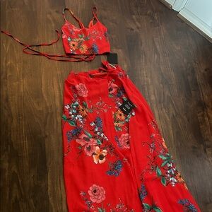 Lulu's Vibrant Red Floral Set